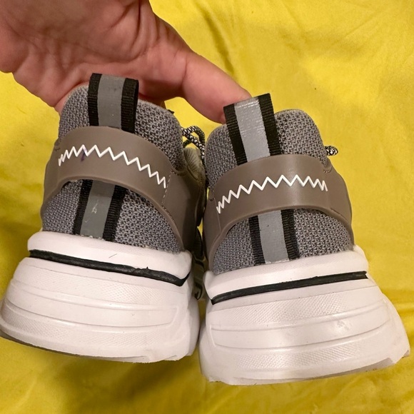 Women’s Chunky Dad Sneakers Grey Mesh Suede Fashion Trainers UK 39 US 8 - Picture 2 of 8